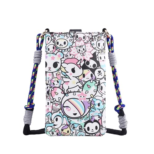 Tokidoki Unicorno PU Leather Crossbody Cell Phone Purse Kawaii Cute Lightweight Shoulder Bag Wallet Credit Card for Women (Color) Multicolor