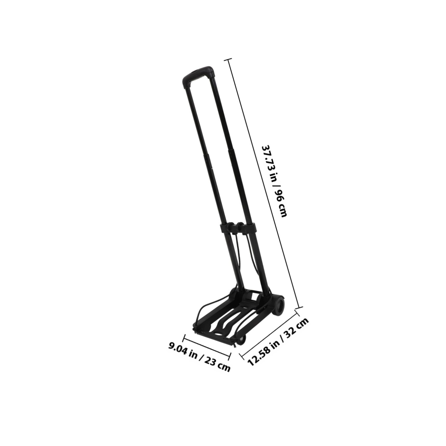 Carrito Plegable de Mano Ruedas Giratorias, Base Reforzada de Plástico y Estructura de Hierro para Mudanzas y Viajes Compactos