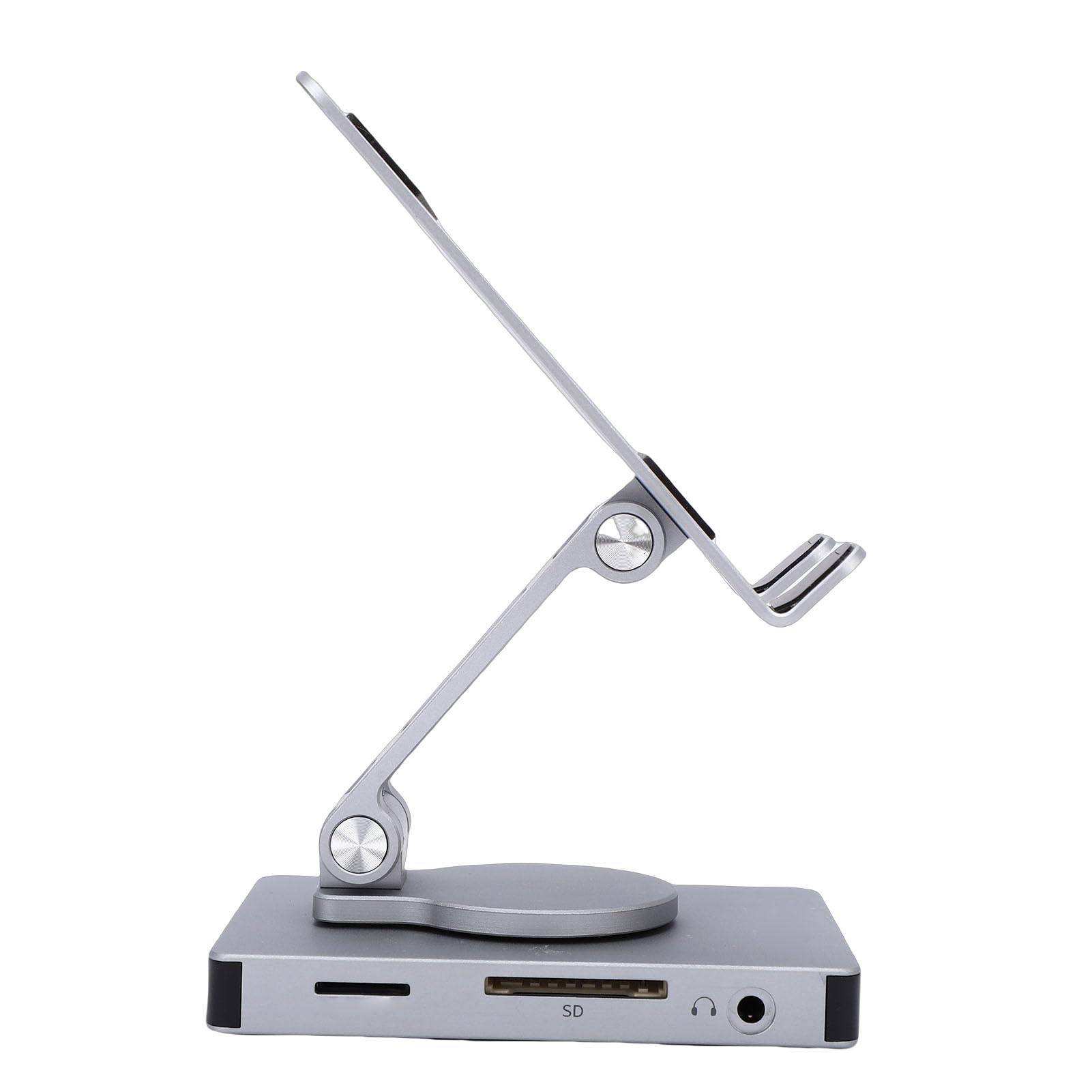 PUSOKEI Stojak na Tablet USB C Hub 8 W 1, Podstawa Obrotowa 360°, Czytnik Kart SD/TF, 3,5 Mm, 4K HDMI, PD 100 W, USB3.0, Używany do Telefonu, Tabletu, Laptopa, Konsoli do Gier