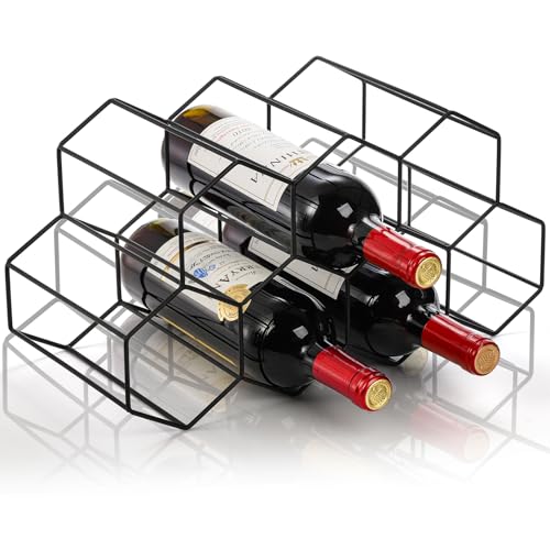 AVLA Metal Countertop Wine Rack, 9 Bottles Holder for Storage, Freestanding...