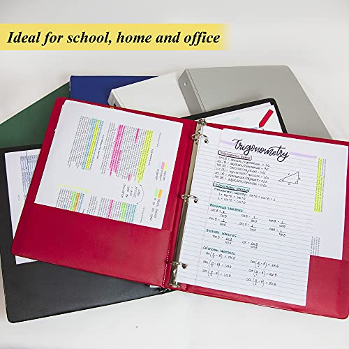 Bazic 3 Ring Binder 1" Economy Binders Organizer - Assorted Color, Round Ring, Hold 175 Sheets Paper, For School Office Home, 24-Count #TOP6