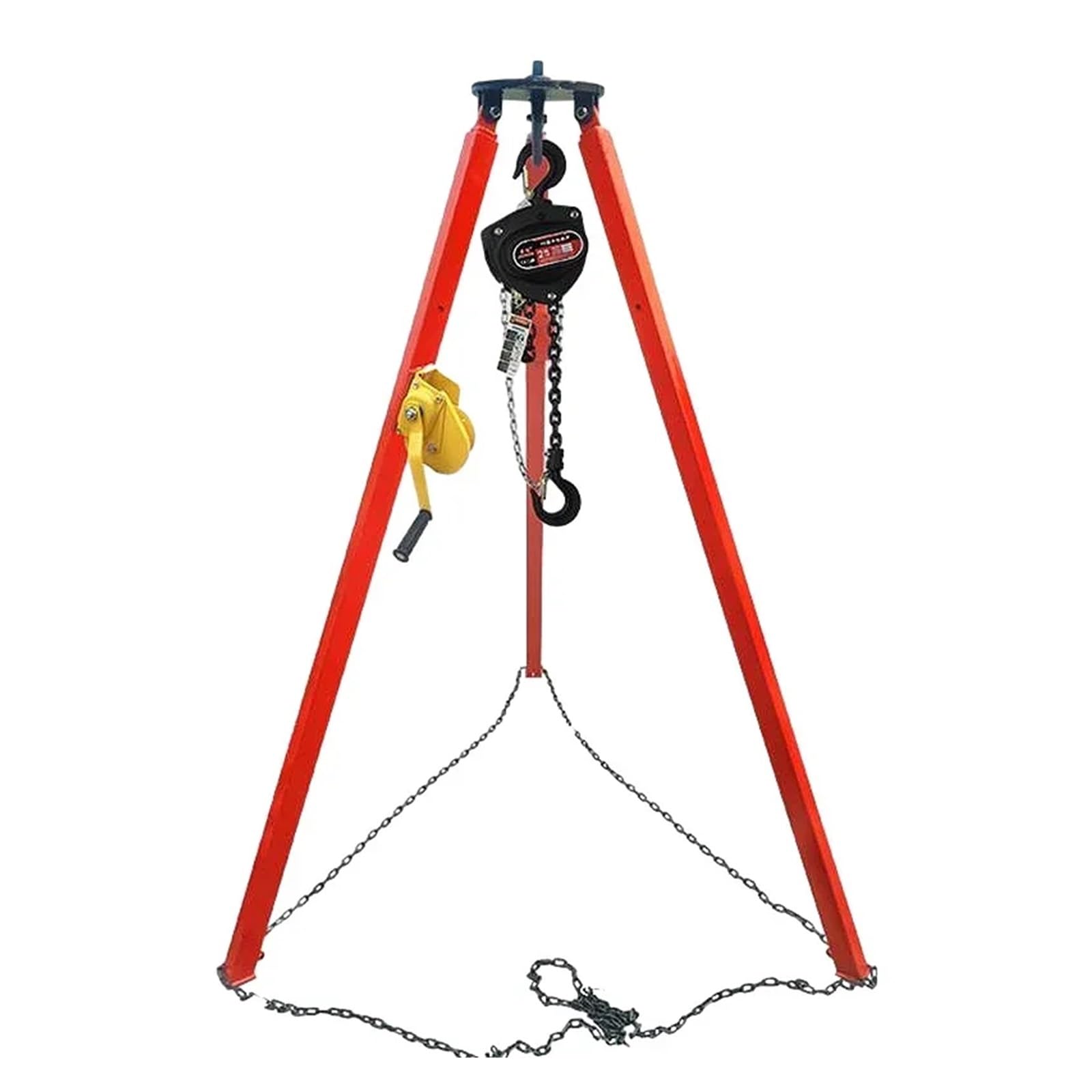 Trépied de sécurité de 1 tonne avec poulie de 1 tonne, crochet télescopique de 3 m – Grue de levage robuste pour la construction et l'utilisation d'urgence