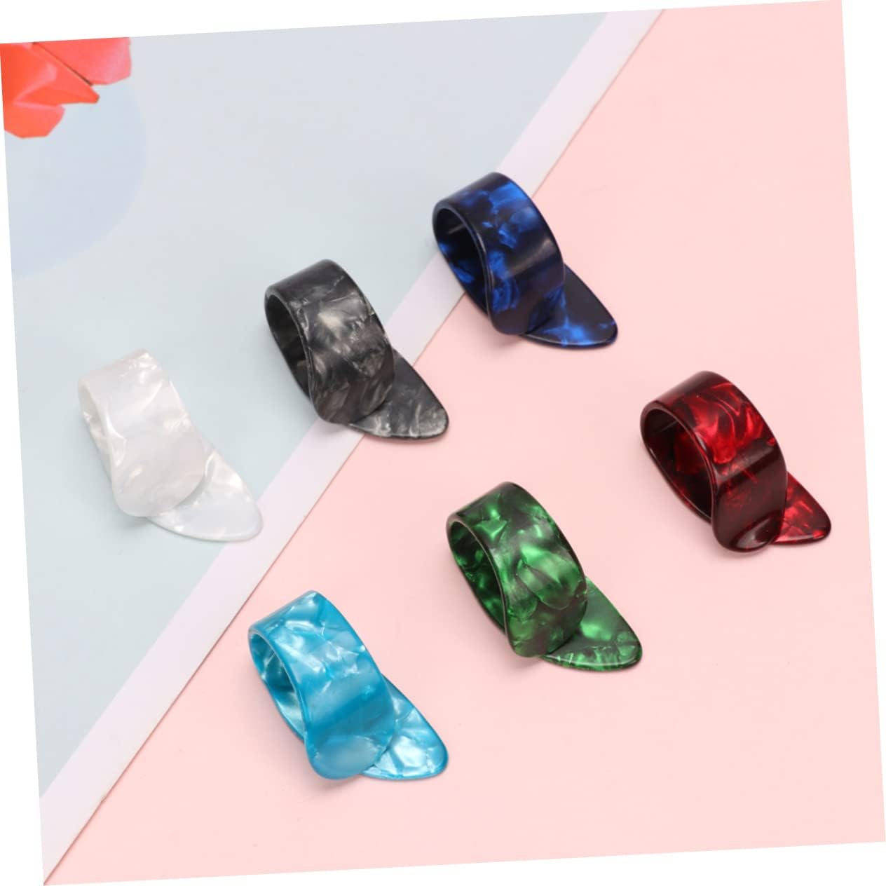 HANABASS 12pcs Thumb Guitar Picks Celluloid Standard Plectrums Ultra Thin and Lightweight for Electric Bass Guitars Banjo, Ukulele