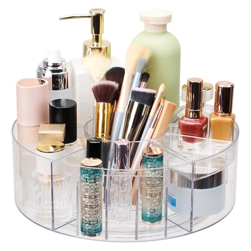 360 Rotating Makeup Organizer for Vanity, 10” Desk Acrylic Spinni...