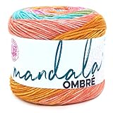 Lion Brand Yarn Mandala Ombré Yarn with Vibrant Colors, Soft Yarn for Crocheting and Knitting, Tranquil, 1-Pack
