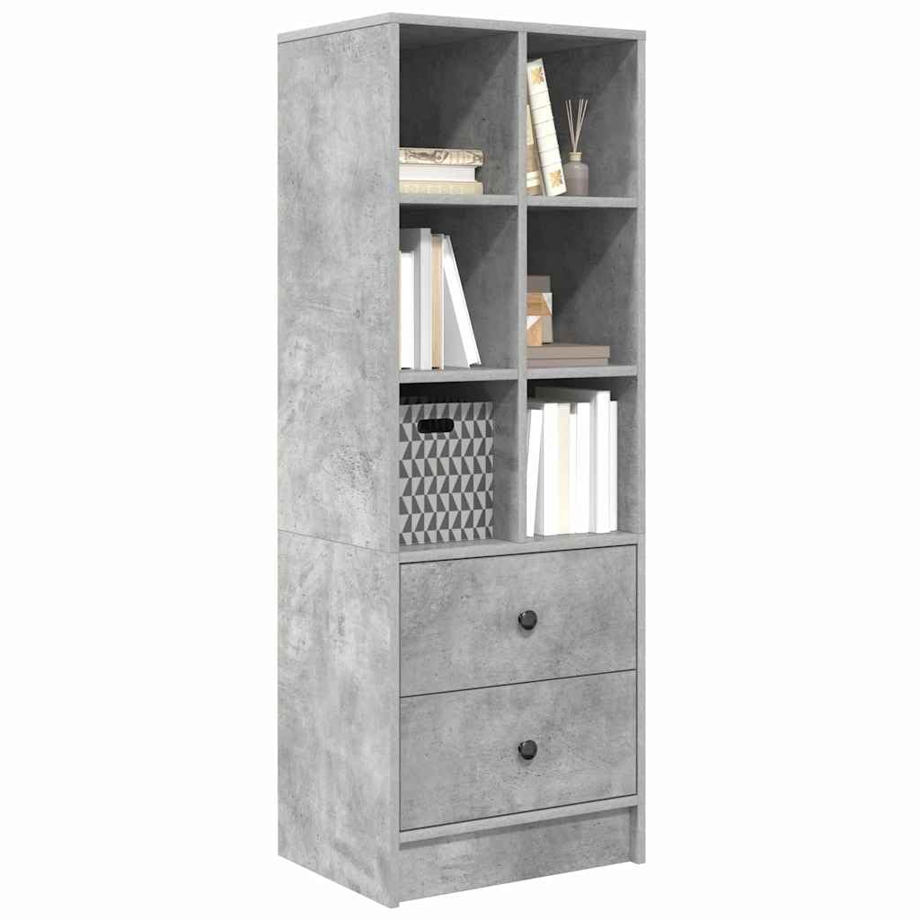 Wysoka deska betonowa, szara, 45,5 x 34 x 127 cm, materiał drewnopochodny, smukły design, wszechstronne miejsce do przechowywania do jadalni, nowoczesna estetyka