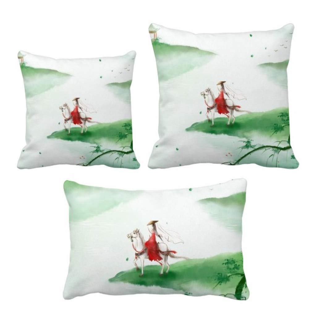 Housse de coussin aquarelle chinoise pour sublimer votre canapé de salon