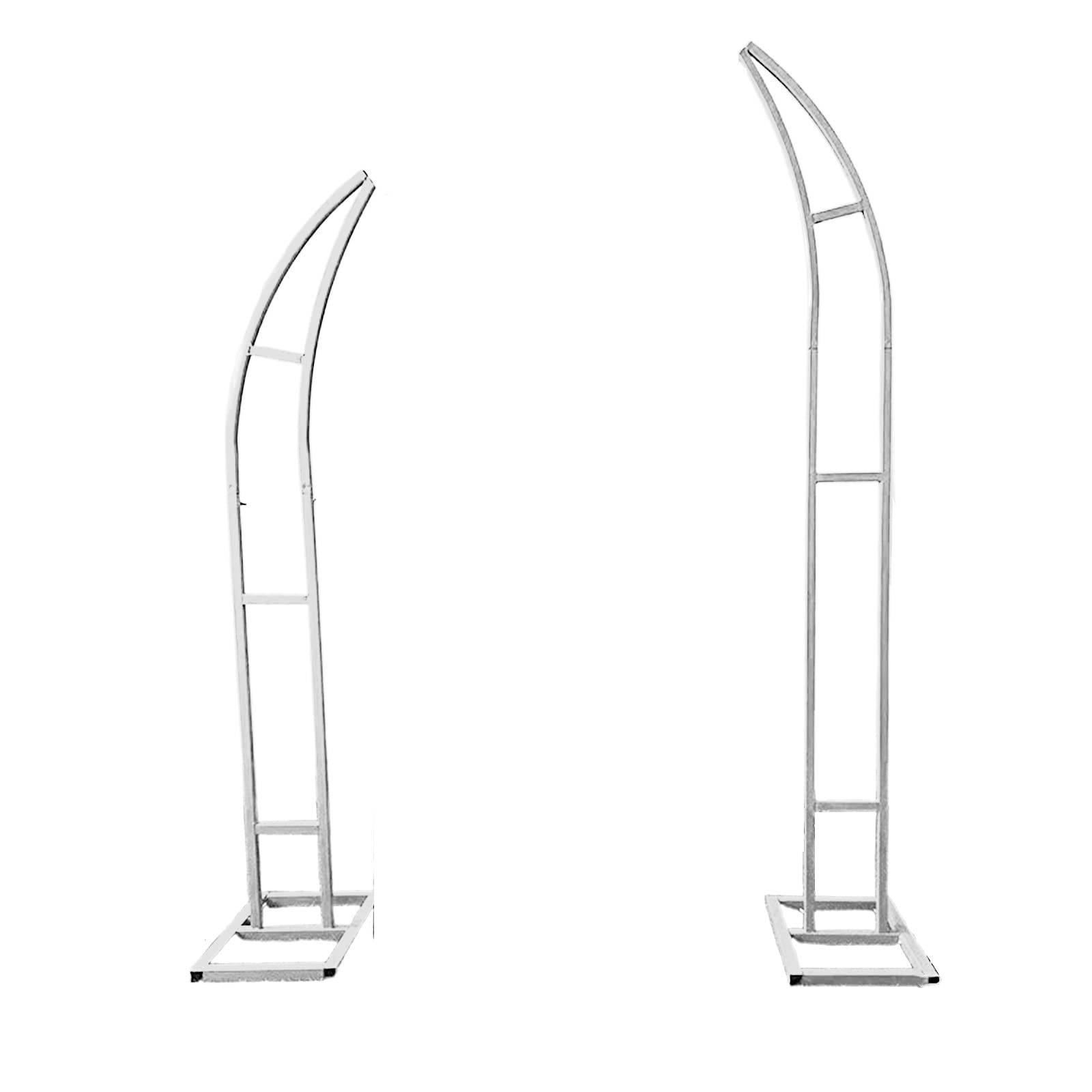 Mondförmiger Hochzeitsbogen mit Ständer für Gartenzeremonie, perfekt für Outdoor/Innenbereich, Gartendekoration, Kletterpflanzen, Hochzeiten, Geburtstagsfeiern, Weiß, 1,5 + 1,8 m
