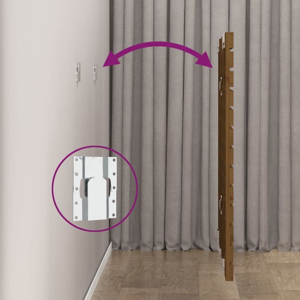 824676 Testiera da Parete Ambra 96x3x91,5 cm in Legno Massello di Pino Testata in Legno,Testata Letto Matrimoniale Muebles Dormitorio Spalliera Letto Testiere per Letto Matrimoniale