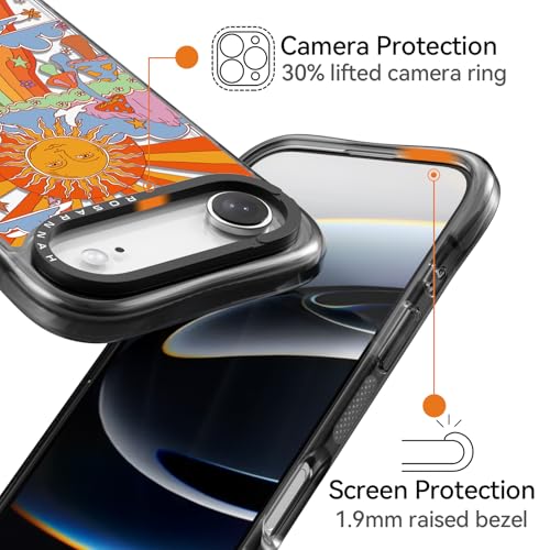 Coque iPhone Air 6,6 pouces Rosarnnah noire antichoc Magsafe