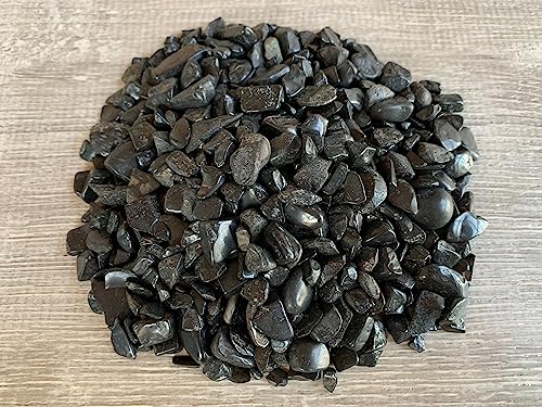 Image of GAF TREASURES 2 oz Lot Natural Black Tourmaline Semi Tumbled Gemstone Chips, Crushed Mini Crystals, Undrilled Crystal Chips (Black Tourmaline)