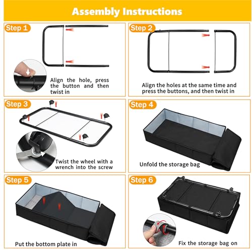 Image of Large Sturdy Under Bed Storage with Wheels, 2 Pack 50L Rolling Underbed Storage Bins, Under Bed Containers Drawer with Metal Bottom Support, Bedroom Organizer with Lids for Clothes, Shoes, Blankets