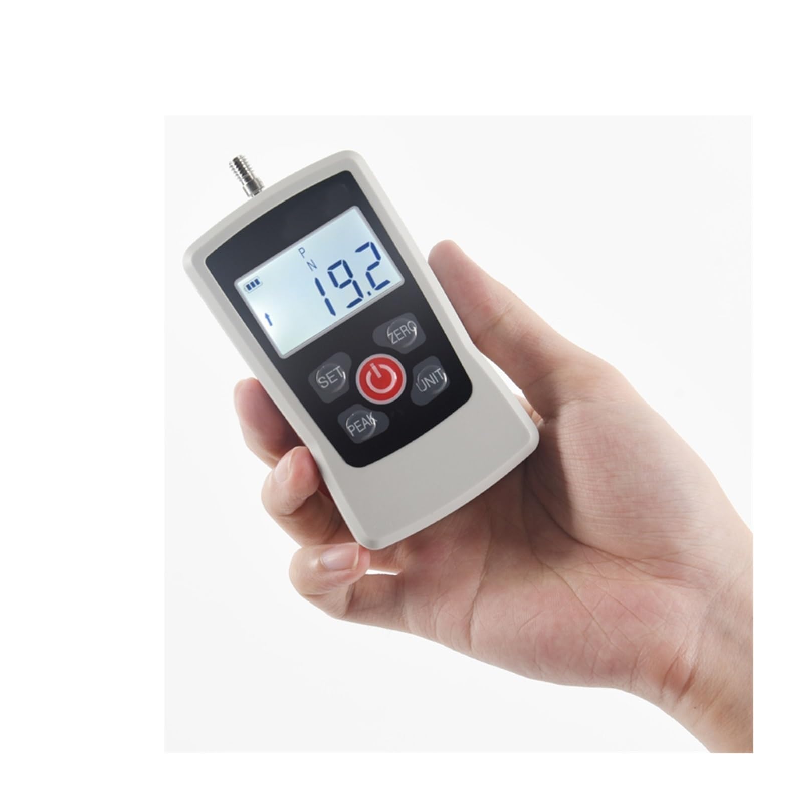 Dynamometer, 50N/5Kg Tragbarer Spannungsdruck Wirtschaftlicher digitaler Druck- und Zugkraftmesser LCD-Bildschirm Handgriff-Dynamometer