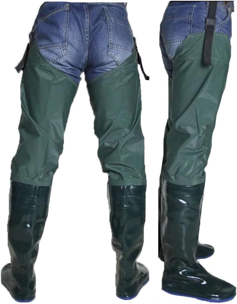 Wodoodporne i wytrzymałe Męskie i damskie buty do brodzenia do kolan i bioder - 83 cm antypoślizgowe sznurowadła z PVC z PVC i regulowanymi klamrami(36 EU)