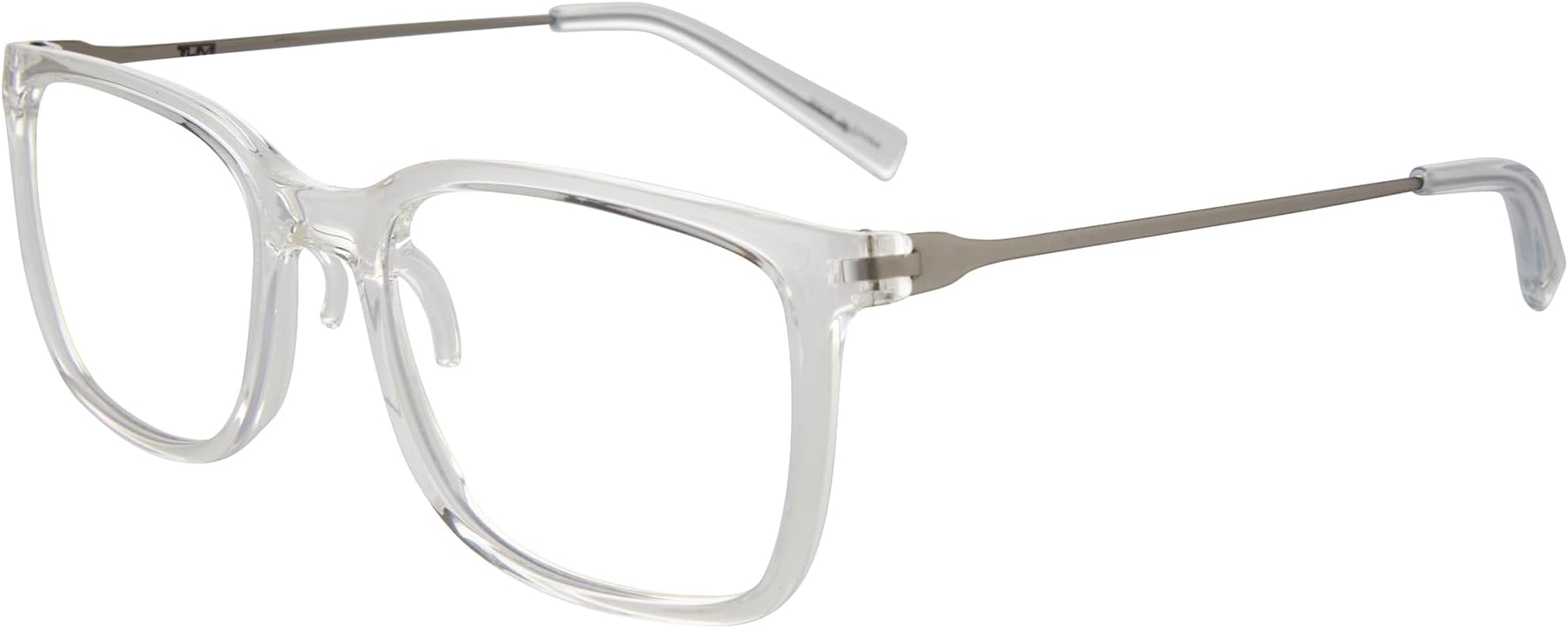 VTU803 Unisex Reading Glasses - Blue Light Blocking Eyeglasses for Men & Women - Stylish Rectangle Shape Eyewear - +1.00-53mm - Crystal