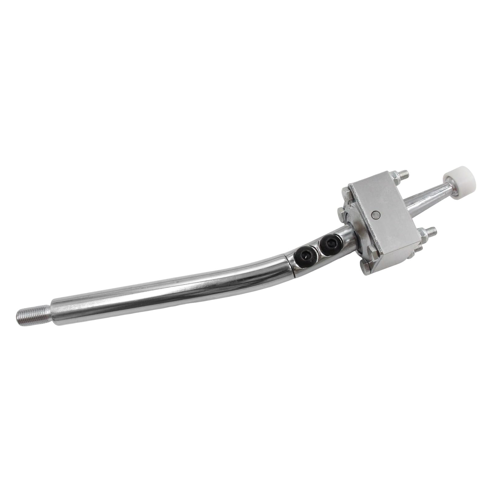 Kaeltsyn Gear Lever Replacement Part For Manual Transmission Repair, Curved Metal Shifter Assembly For Restoration Or Upgrade Tasks, Single Piece Threaded End Manual Transmission Shifter Gear Lever Assembly