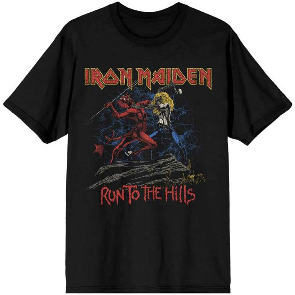 Paradiso Clothing Unisex Black Iron Maiden Number Of The Beast Run To The Hills T Shirt - Xxl