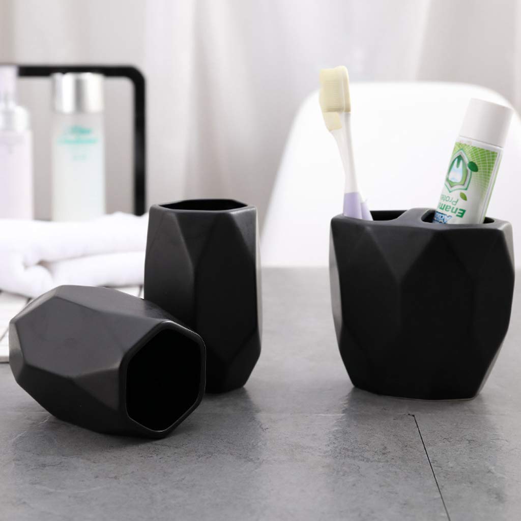 HYLR Cerámica de Lujo Conjuntos de Accesorios de baño 5 Piezas Suministros de baño Conjuntos para Porta cepillos de Dientes Taza Taza de Enjuague dispensador de jabón Decoración de baño Bathroom Sets