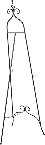 Miniatura 9 de Deco 79 Caballete de 3 niveles con pantalla de desplazamiento de metal, 21 x 21 x 63 pulgadas, dorado