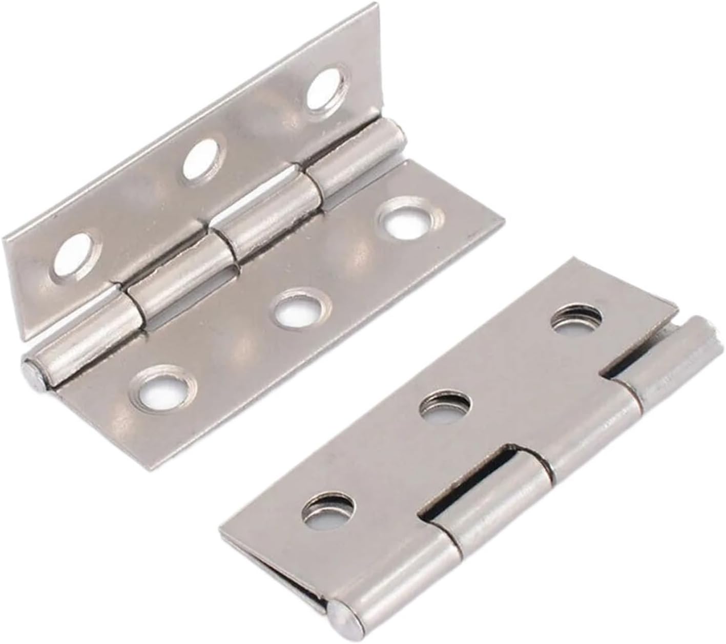 10Pcs Hardware Stainless Steel Hinges Door Connector Drawer 6 Mounting Holes for Furniture Window Cabinet Door Fitting