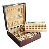 【Massivholzmaterial】: Die Aufbewahrungsbox besteht aus Massivholz und weichem Perlenfutter. Es ist langlebig und schützt jedes Schmuckstück