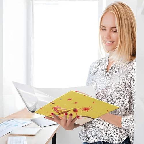 Pasta de fichário Red Drums and Firecrackers beeplus Punchless, exibe documentos de 200 páginas, cer