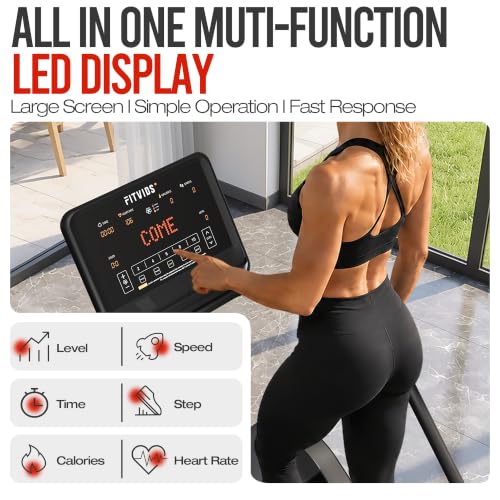 Image of Fitvids Stair Stepper Machine, Commercial Grade Stair Climber with 15 Resistance Levels, Continuous Stair Stepping Machine for Cardio and Lower Body Workouts, LED Screen, Exercise Machine for Home Gym