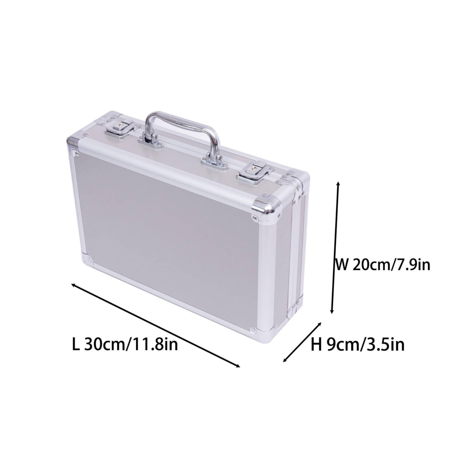 predolo Valigetta in Alluminio Rinforzata, Argento, Argento, 33x22x12cm