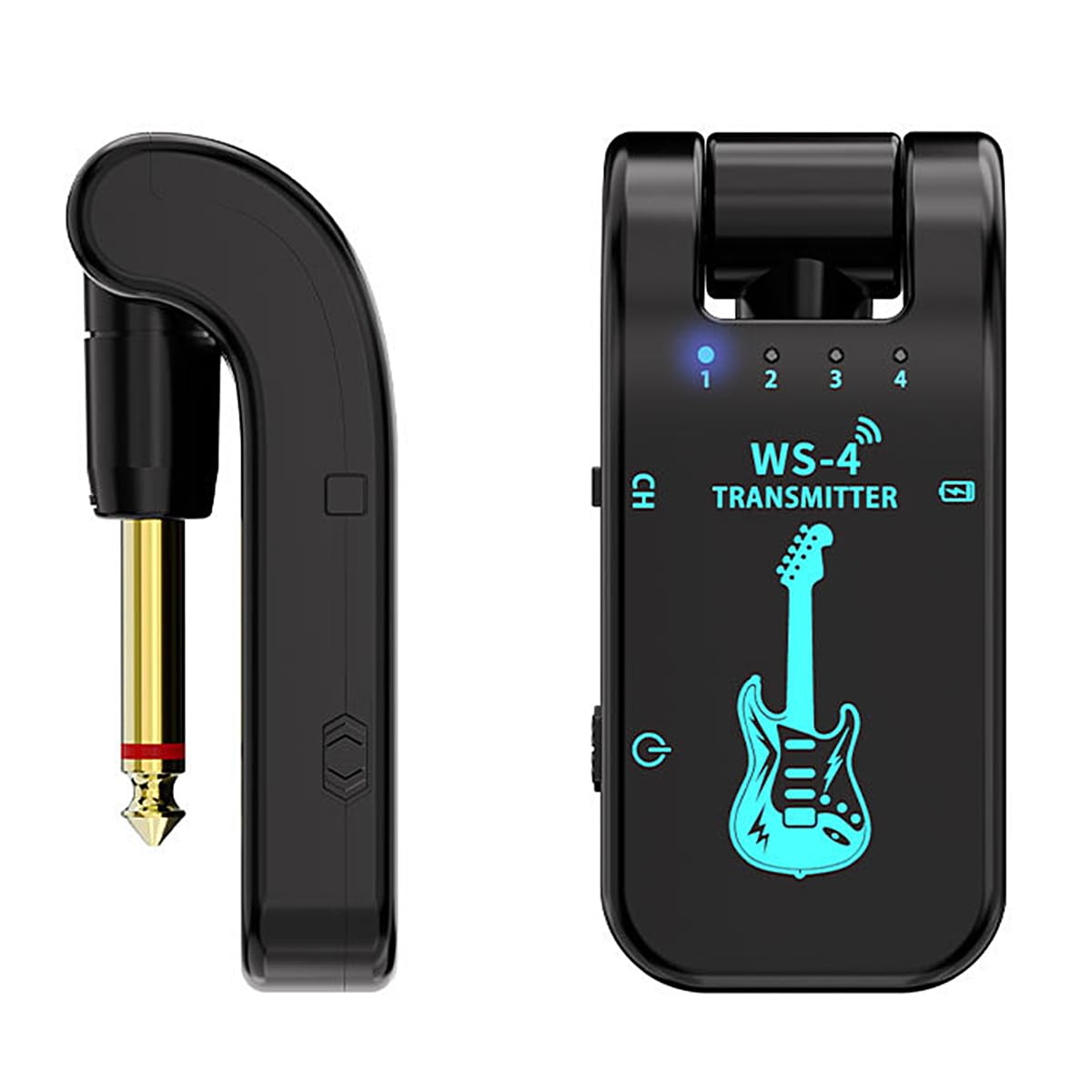 Sarini Nuevo transceptor inalámbrico de Guitarra 2.4G Transceptor inalámbrico de Guitarra eléctrica Sistema de transmisión inalámbrica de Guitarra de 8 Canales 10 Horas de duración de la batería