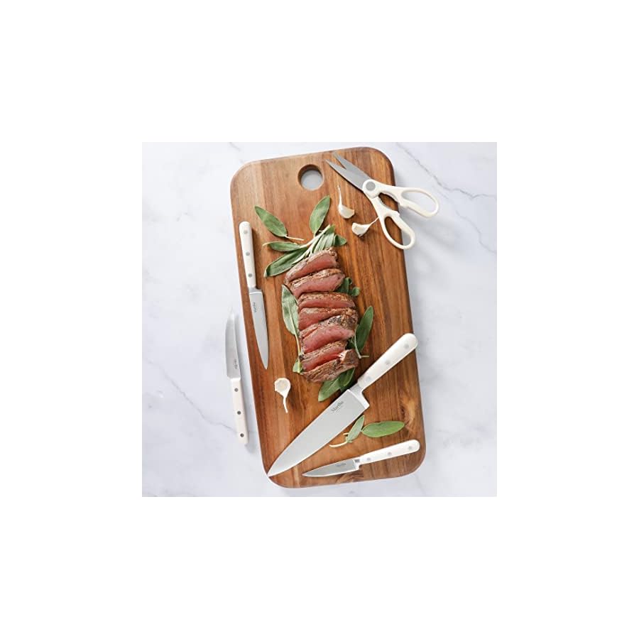 MARTHA-STEWART-Eastwalk-14-Piece-High-Carbon-Stainless-Steel-Cutlery-Kitchen-Knife-Block-Set-wABS-Triple-Riveted-Forged-Handle-Acacia-Wood-Block-Linen-White MARTHA STEWART Eastwalk 14 Piece High Carbon Stainless Steel Cutlery Kitchen Knife Block Set w/ABS Triple Riveted Forged Handle Acacia Wood Block - Linen White