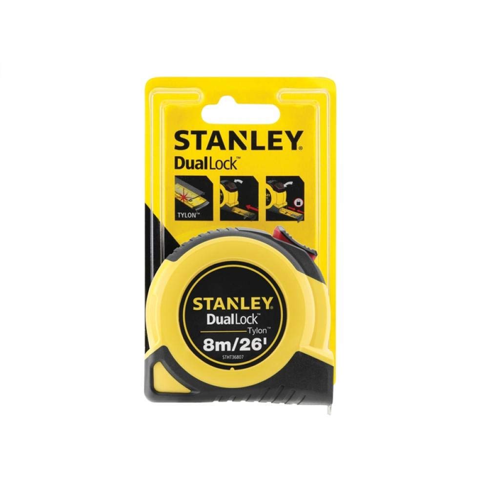 STANLEY STHT36807-0 podwójna blokada Tylon taśma kieszonkowa 8 m / 26 stóp (szerokość 25 mm), inne