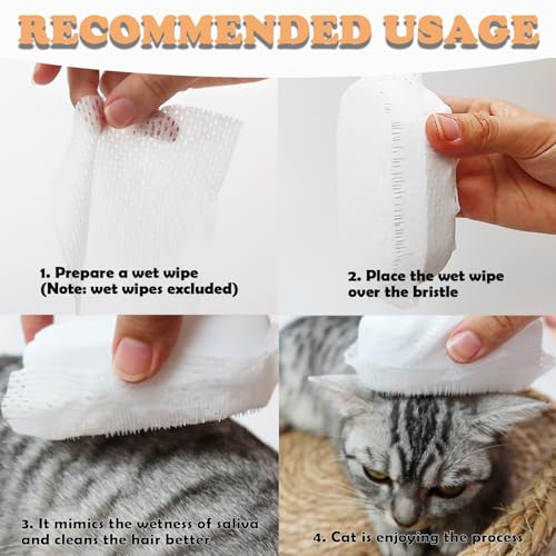 Image of Cat Tongue Brush Soft Cat Grooming Gentle Hair Brush for Shedding Massage Includes Detangling Cleaning Claw