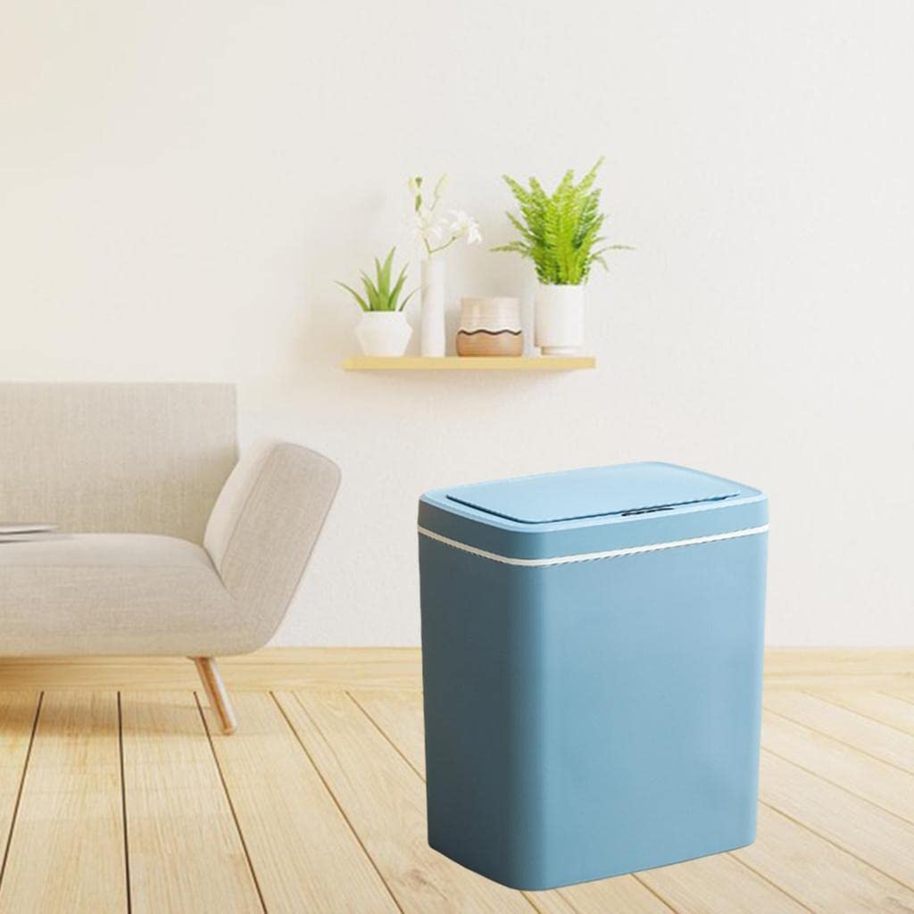 WINTI Intelligent Trash Can Waste Bin Home Bedroom Toilet Supplies Waterproof blue battery 16L
