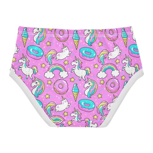Wusikd Unicorn Girls' Underwear Cotton Donut Rainbow Girls Briefs Soft Toddler Underwear 6T2