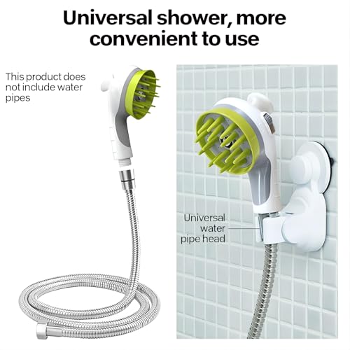 Haustier-Hundepflege-Duschkopf mit Massagebürste, Funktionalität und Wasserspar-Pausen-Funktion, Duschkopf für Katzen und Hunde (weiß)