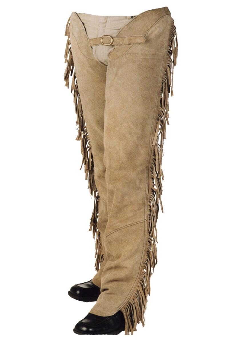 Chaps Frangés En Daim – Marron – Taille M Homme – Cuir Véritable (Occasion)