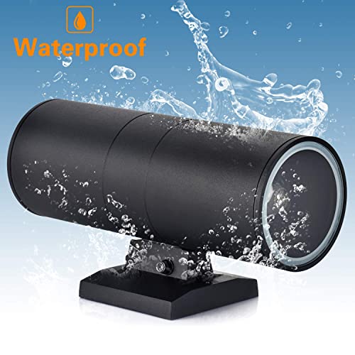 Rosykite Outdoor Wall Lights Dusk To Dawn,Double Up Down Light Bulbs Included,Exterior Lighting Fixtures Wall Mount Cylinder, Modern Outdoor Lights For House,Garage,Front Porch,Etl Listed, 2 Pack #TOP6