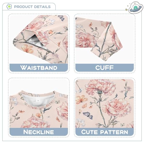 JUNZAN Sweet Carnation Rose Gold Big Boys Sweatshirt Hoodie Crewneck Sweatshirts for Boys Sports 4T3