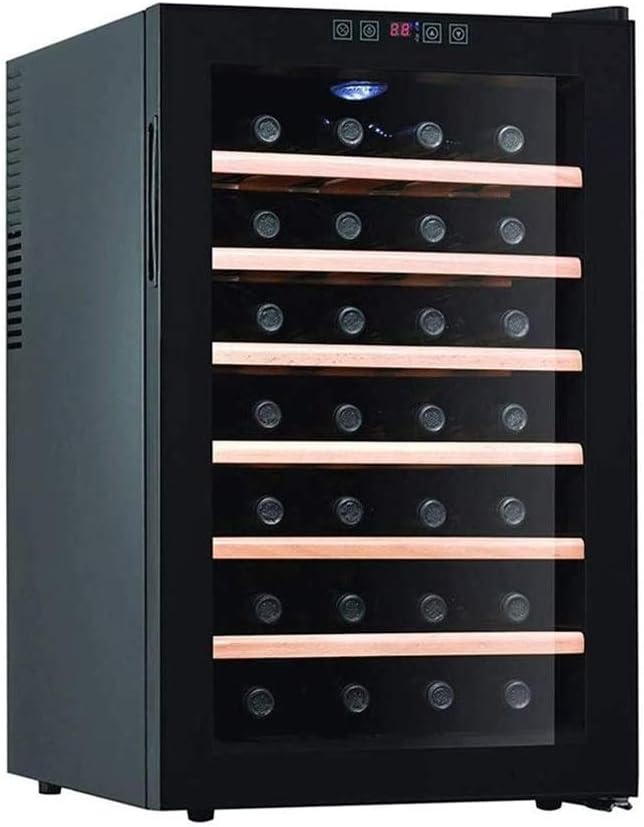 Wine Cooler Wine Refrigerator with Stainless Steel Tempered Glass Door Temp Memory Function Fit Champagne Bottles Freestanding and Built-in Style