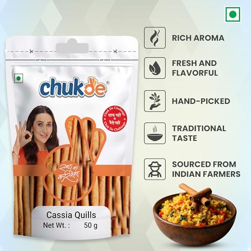 Image of Chukde Dalchini Shrilankan, Cinnamon Ciggarate Sticks Quills Whole Spices, 50g (Pack of 2)
