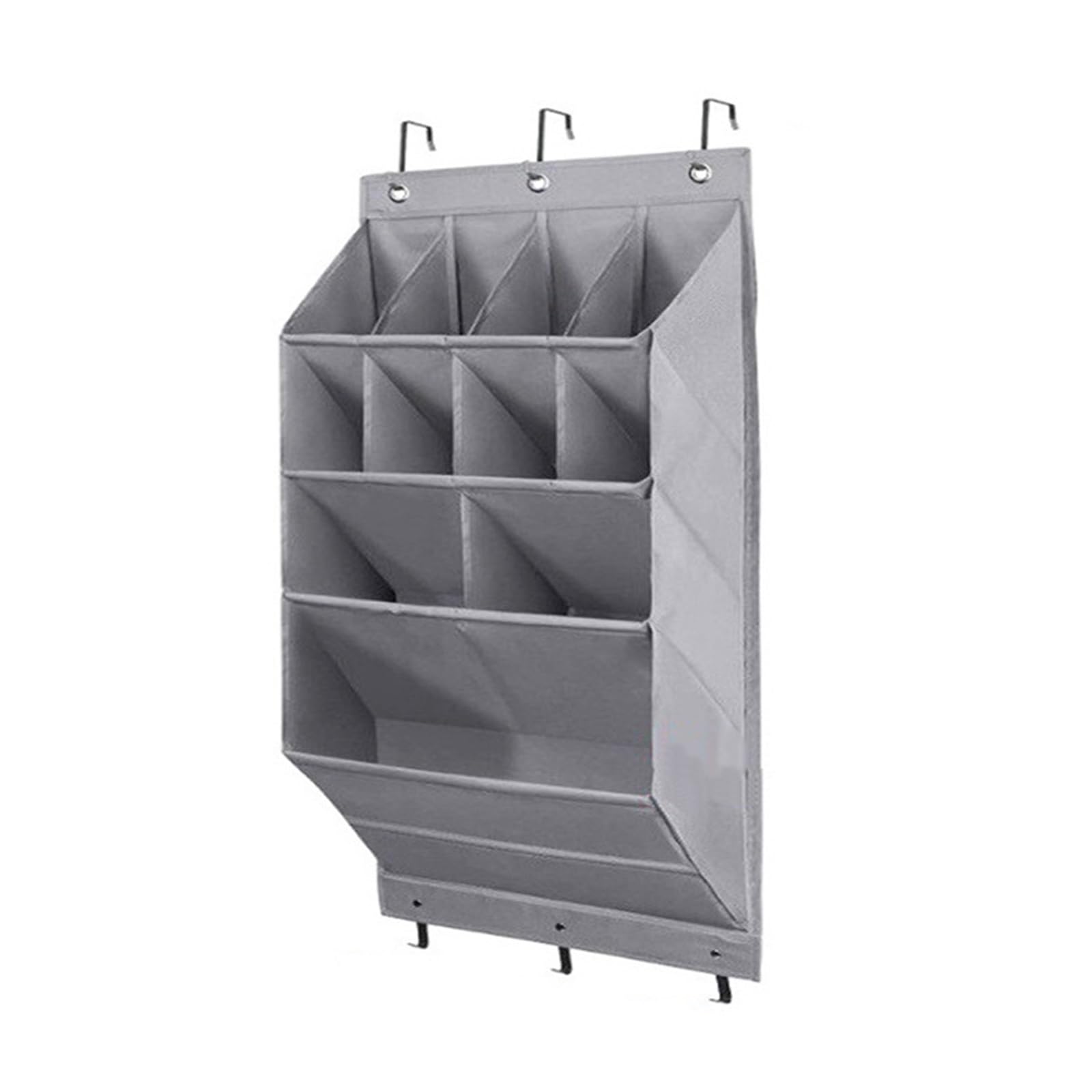 Organisateur Suspendu Rangement Mural de Poche à 11 ou 12 Compartiments, Organiseur de Rangement for Chaussures, Articles Divers, avec Porte de Salle de Bain et Placard(Gray,XX-Large)