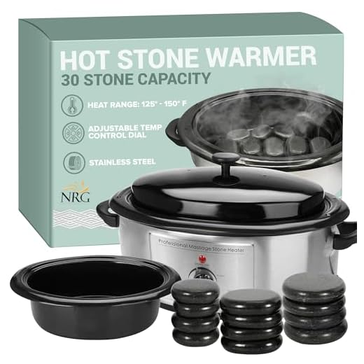NRG Professional Hot Stone Heater with Analog Control, 6 Quarts - Stone Warmer Unit for Hot Stone Massage Therapy - Easy to Use Dial Temperature Control - Warms Up Quickly - Professional Grade