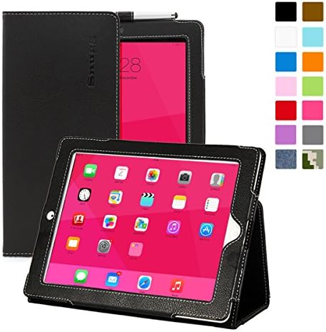 Snugg iPad 2 (2011) Case Leather Cover Protective Flip Stand for Apple iPad 2 (2011) (Black)