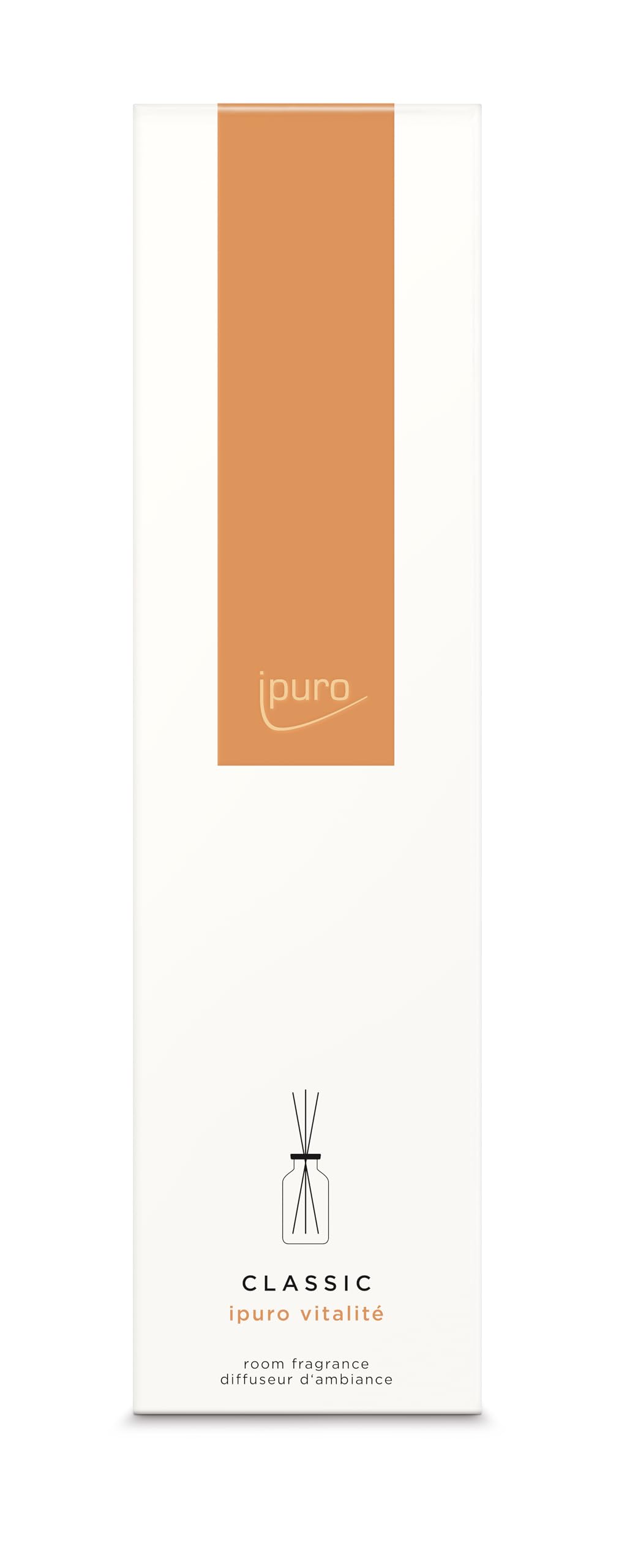 ipuro - Classic Raumduft VITALITÉ - 240ml | Raumerfrischer mit Rosmarin & Ingwer, Zedernholz & Patchouli - Duft | Diffuser mit Stäbchen | Belebender Lufterfrischer für die Wohnung (Packung mit 2)