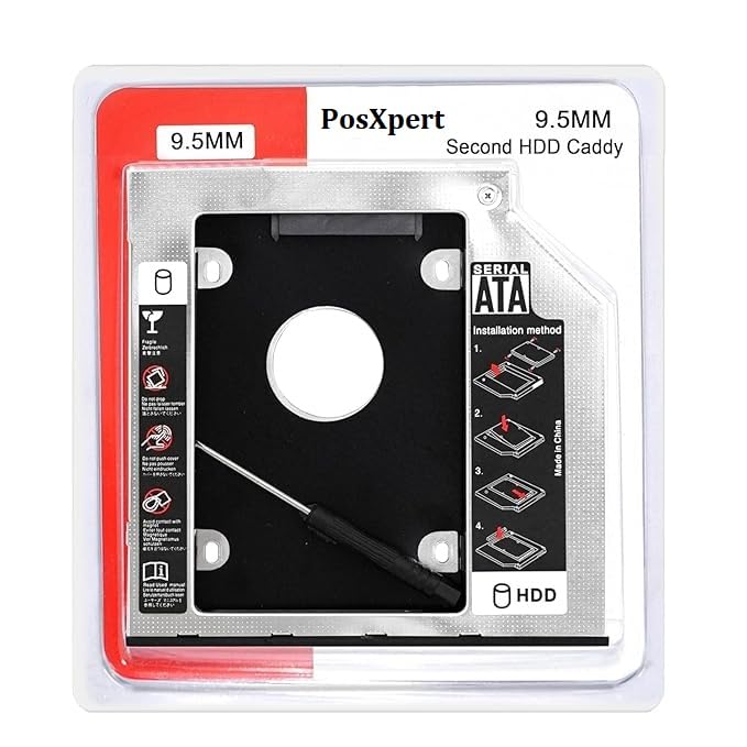 Image of 9.5mm Caddy | Caddy | for SATA 2.5 inch HDD / SSD | Universal Caddy for 9.5mm Universal CD /DVD Slot | Upgraded Version | for Laptop