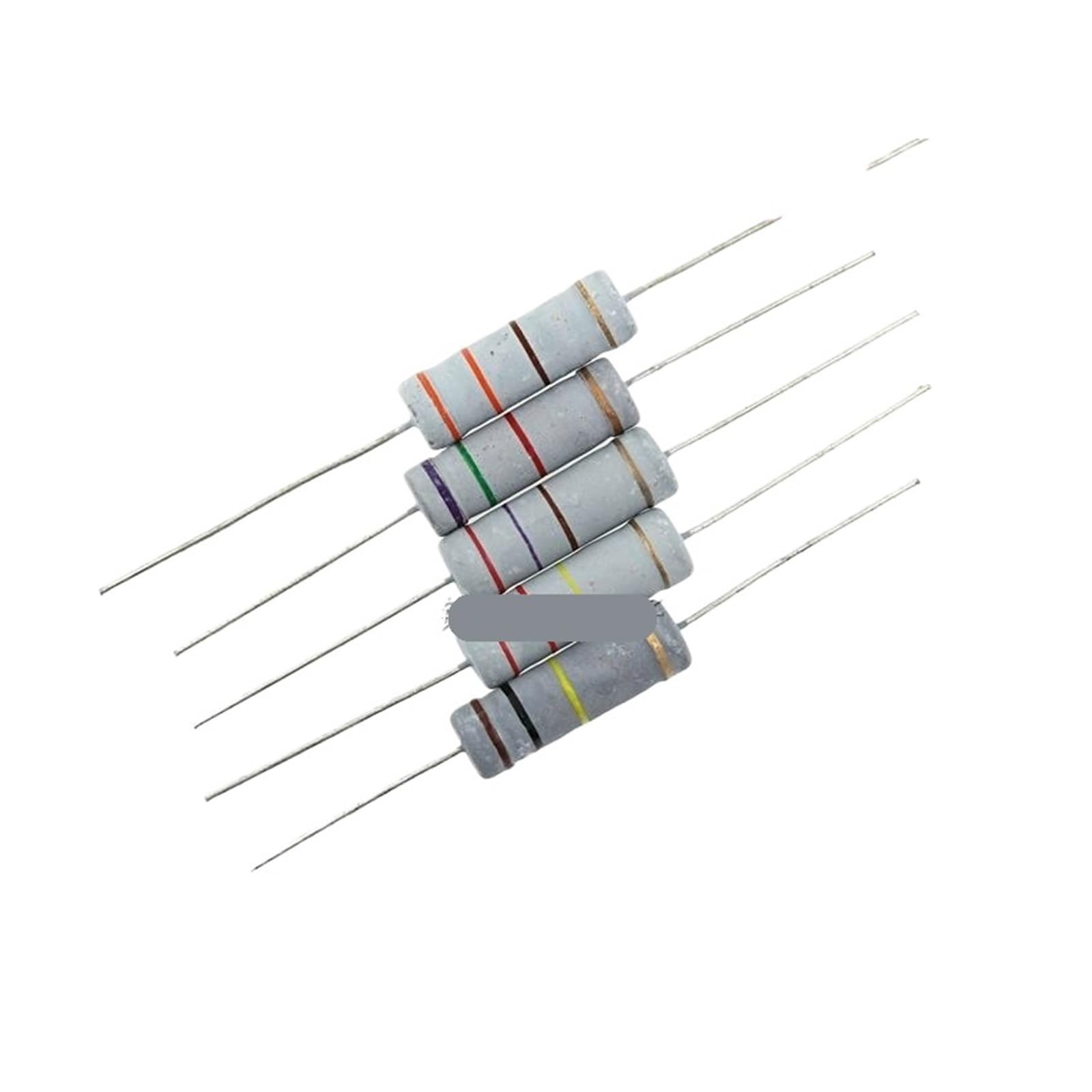 JFUDJKLI 10 Pieces/lot 5W Carbon Film Resistor +-5% 10K Ohm 10K 4.7k 2.2K 1K 100K 470K 360R 560R 820R 910R 5W 0R-1M Metal (Size : 1.5R)