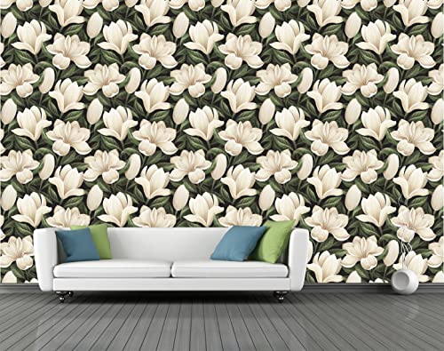 Image of CABANA HOMES Wall Stickers Botanical DIY Flower Wallpaper for Decals (45 x 125 cm, 2 Rolls) (12 sq. ft) Decorative Self Adhesive Home Decor Bedroom Living Room Drawing Room, Green