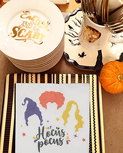 Hocus Pocus Napkins For Halloween Party Supplies, Hocus Pocus Decorations For Halloween, Hocus Pocus Witch Birthday Party Decorations,Home Indoor Halloween Hocus Pocus Party Napkins(5 X 5 In, 50-Pack) #TOP3