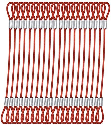 Oaky Heavy-Duty Pot Hanging Wire Rope Extension for Pots Plants Flower Basket Multipurpose Hangers for Indoor/Outdoor Balcony Garden Lights/Lamps (Thickness,5MM Red) (3 Feet, 6)