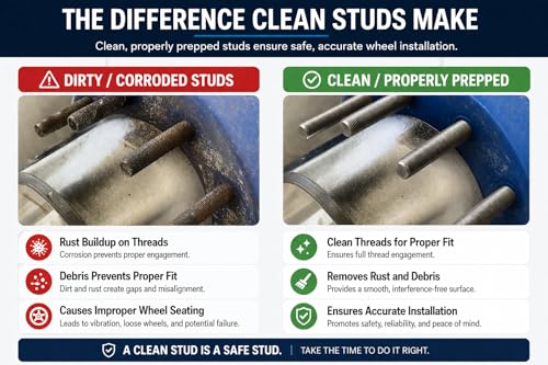 Image of TRU-BALANCE Wheel and Hub Stud Cleaning Tool, Cleans Surface Rust, Corrosion, and Debris on Commercial Trucks and Busses
